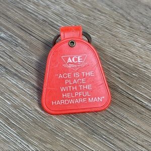 Vintage ACE Hardware Keychain Key Fob Orange Company Slogan